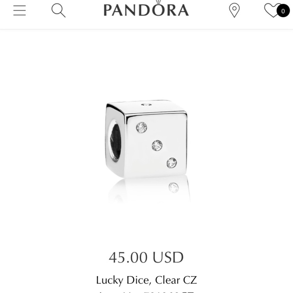 Rare authentic Las Vegas dice pandora charm